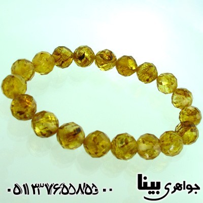 دستبند کهربا صنعتی تراش درشت عسلی