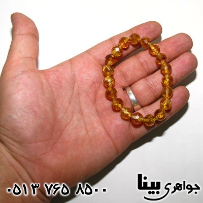 دستبند کهربا صنعتی تراش درشت عسلی