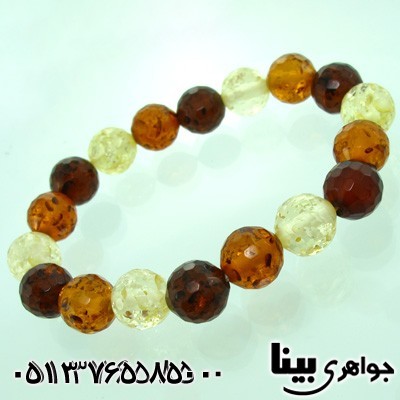 دستبند کهربا صنعتی تراش درشت میکس