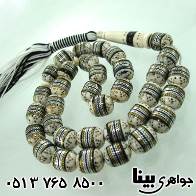تسبیح عاج فیل با نقره کوبی درجه یک
