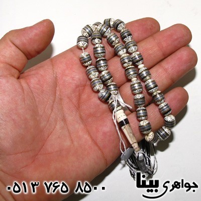 تسبیح عاج فیل با نقره کوبی درجه یک