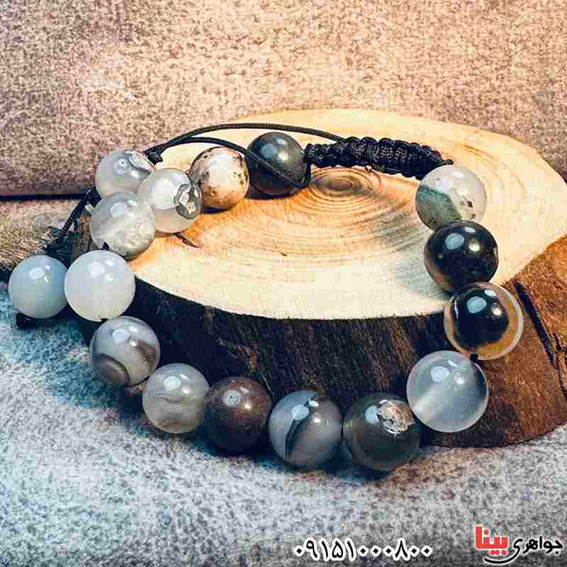 دستبند عقیق سنگی باباقوری بسیار خاص و جذاب _کد:33559