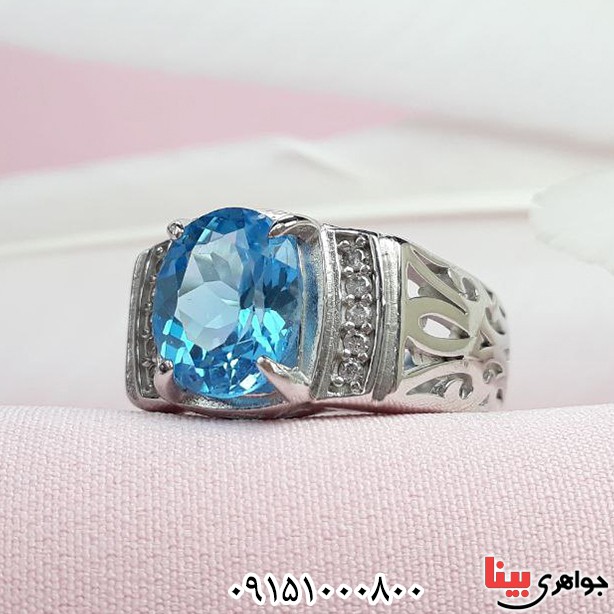 انگشتر توپاز مردانه بسیار زیبا _کد:33563