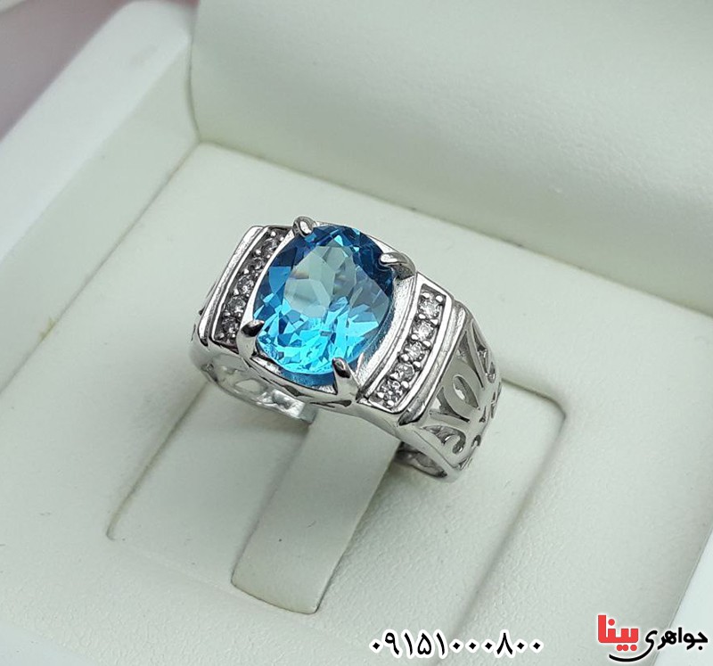 انگشتر توپاز مردانه بسیار زیبا _کد:33563