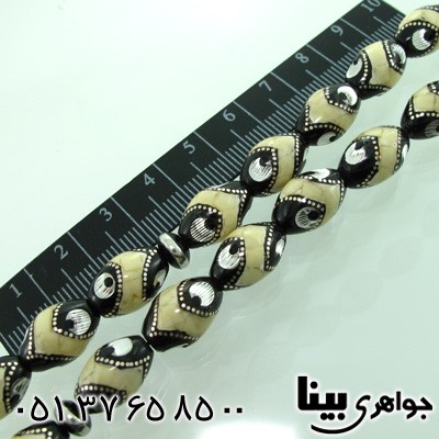 تسبیح یسر درشت نقره کوب با شرابه نقره