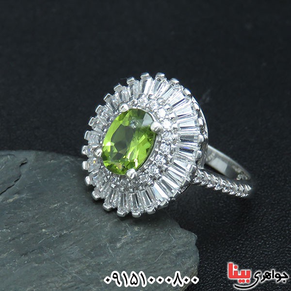 انگشتر زبرجد بسیار درخشنده _کد:33664