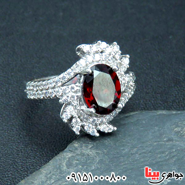 انگشتر یاقوت گارنت بسیار عالی و درخشان _کد:33677