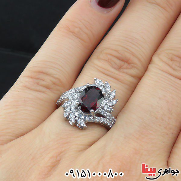 انگشتر یاقوت گارنت بسیار عالی و درخشان _کد:33677