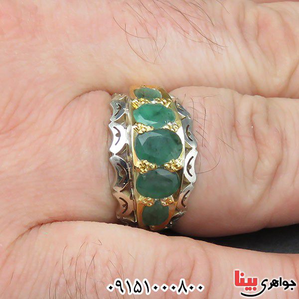 انگشتر زمرد مردانه خاص فاخر ارزشمند _کد:33681