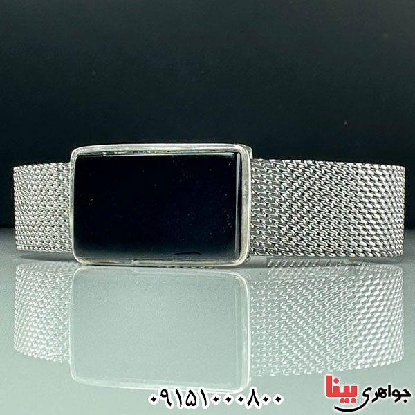 دستبند عقیق سیاه (اونیکس) بسیار خاص و مدرن _کد:33722