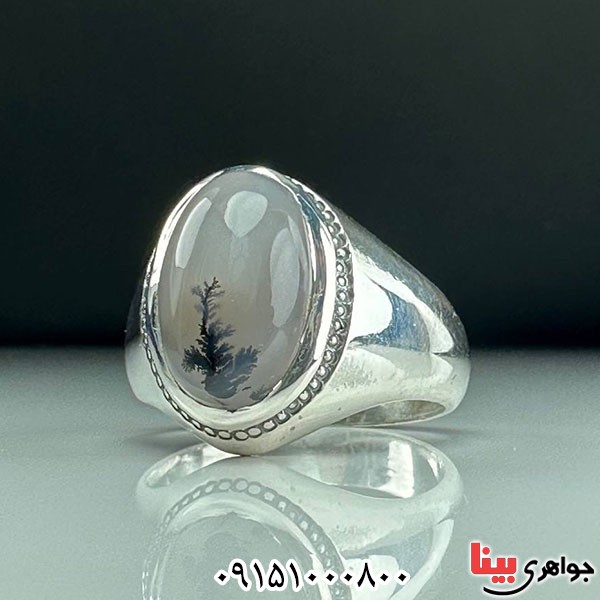 انگشتر عقیق شجری قائن بسیار خاص و زیبا _کد:33732