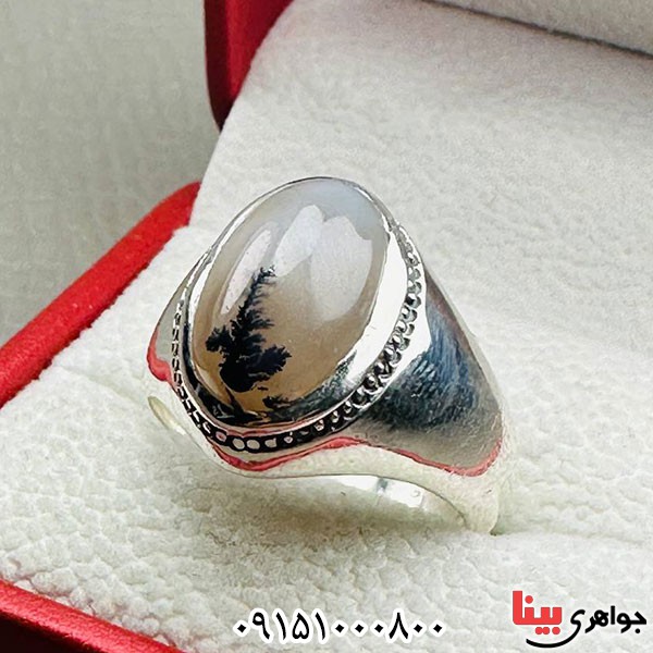 انگشتر عقیق شجری قائن بسیار خاص و زیبا _کد:33732