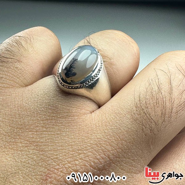 انگشتر عقیق شجری قائن بسیار خاص و زیبا _کد:33732