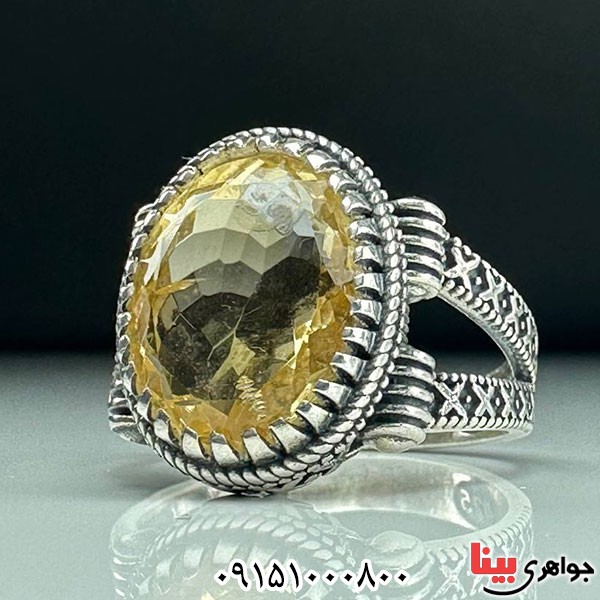 انگشتر سیترین مردانه درخشان و خاص _کد:33733
