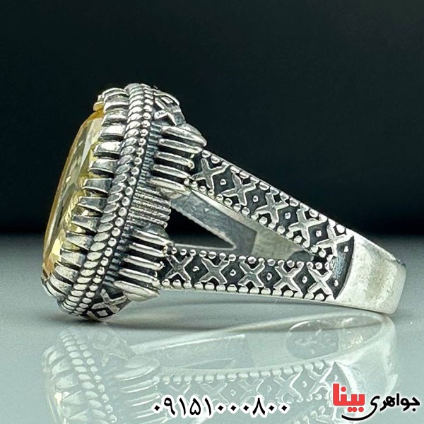 انگشتر سیترین مردانه درخشان و خاص _کد:33733