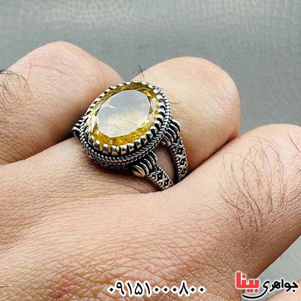 انگشتر سیترین مردانه درخشان و خاص _کد:33733