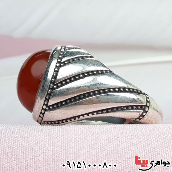 انگشتر عقیق یمنی سرخ بسیار خاص و زیبا فاخر _کد:33773