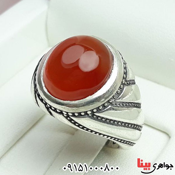 انگشتر عقیق یمنی سرخ بسیار خاص و زیبا فاخر _کد:33773