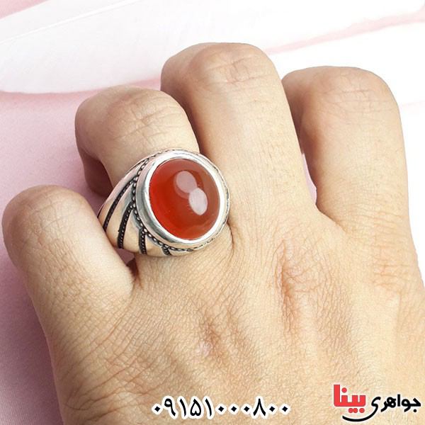 انگشتر عقیق یمنی سرخ بسیار خاص و زیبا فاخر _کد:33773