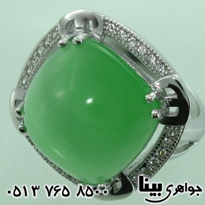 انگشتر سنگ ماه (مون استون) بزرگ و درشت زنانه