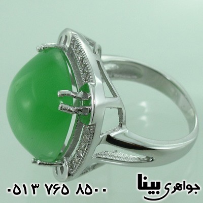 انگشتر سنگ ماه (مون استون) بزرگ و درشت زنانه