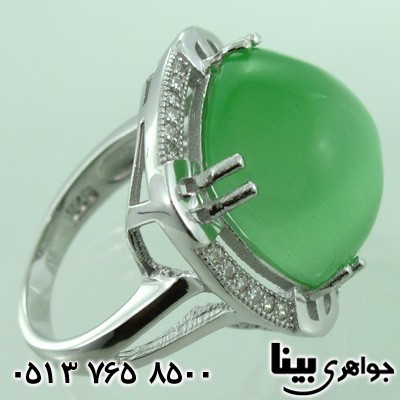 انگشتر سنگ ماه (مون استون) بزرگ و درشت زنانه