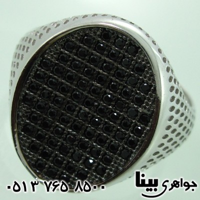 انگشتر عقیق سیاه (اونیکس) میکرو مردانه