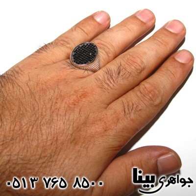 انگشتر عقیق سیاه (اونیکس) میکرو مردانه