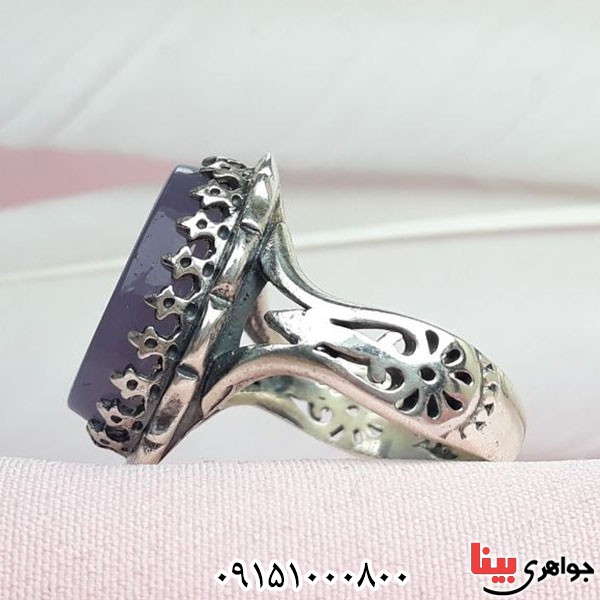 انگشتر عقیق سوسنی خاص با حکاکی علی ولی الله _کد:33823
