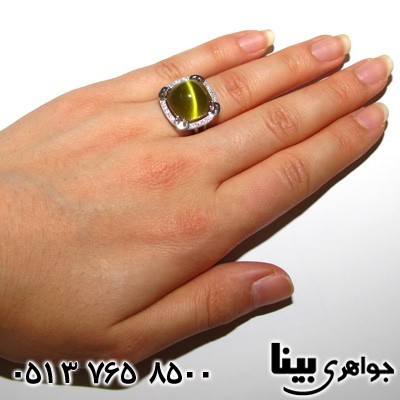 انگشتر سنگ ماه (مون استون) درشت زنانه