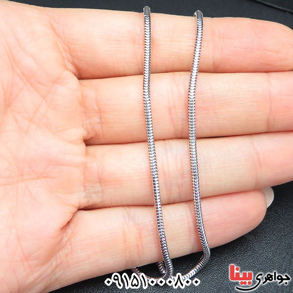 زنجیر نقره آب رودیوم 45 سانتی _کد:33847