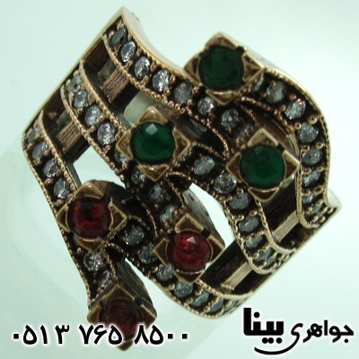 انگشتر جید درشت و سنگین زنانه