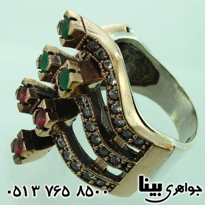 انگشتر جید درشت و سنگین زنانه