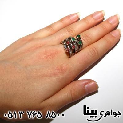 انگشتر جید درشت و سنگین زنانه