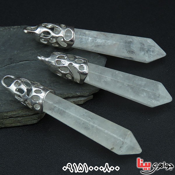 گردنبند کوارتز سفید شکیل _کد:33865