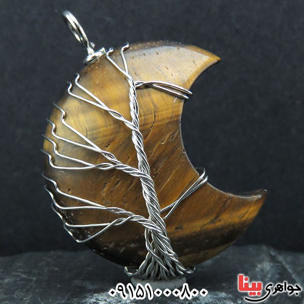 گردنبند چشم ببر با طرح ماه _کد:33878
