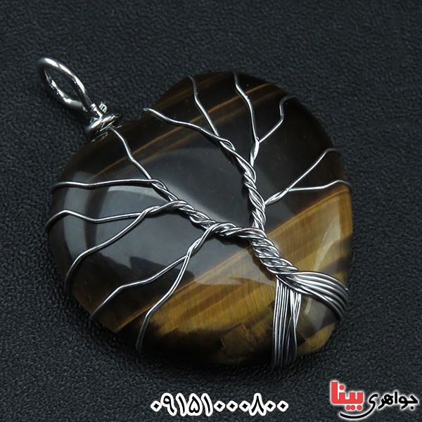گردنبند چشم ببر خوشرنگ با طرح قلب _کد:33894