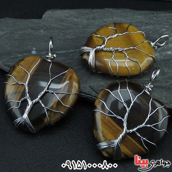 گردنبند چشم ببر خوشرنگ با طرح قلب _کد:33894