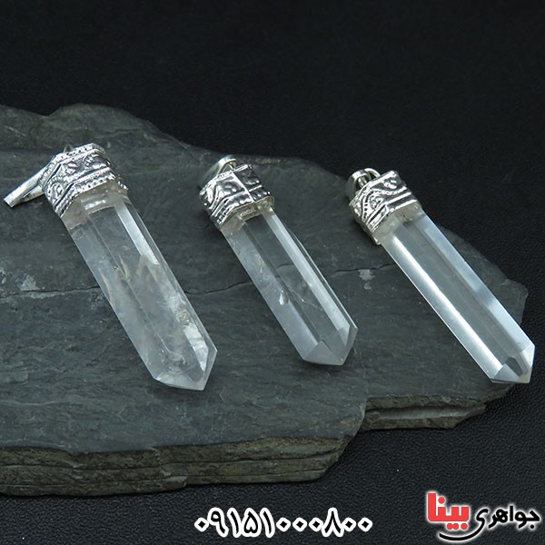 گردنبند کوارتز سفید خوش تراش _کد:33904