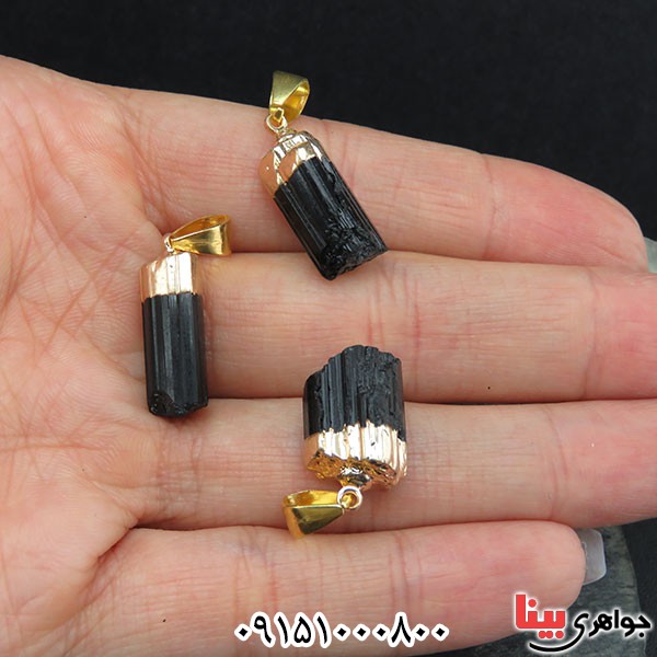 گردنبند تورمالین سیاه ژئود خاص _کد:33907