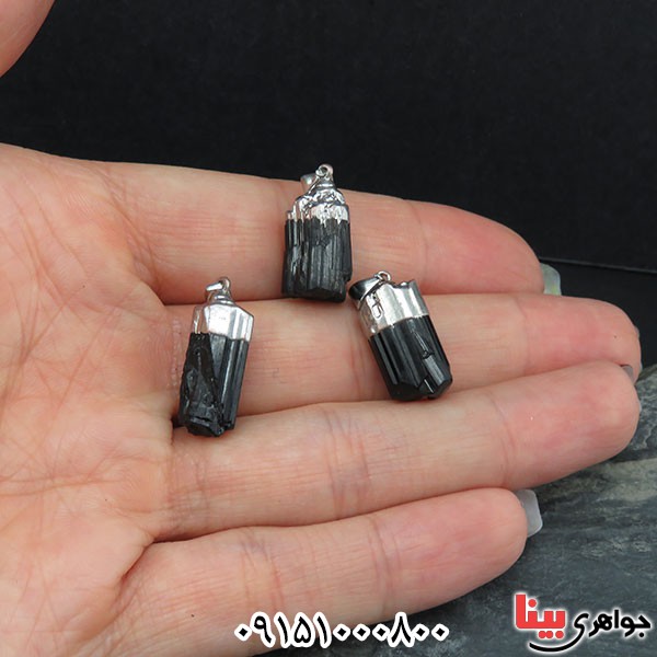 گردنبند تورمالین سیاه ژئود زیبا _کد:33908