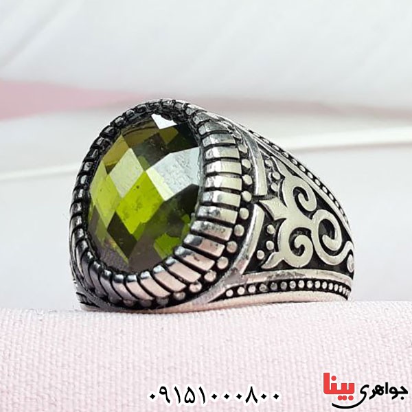 انگشتر زبرجد سنتاتیک طرح ترک _کد:33918
