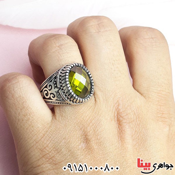 انگشتر زبرجد سنتاتیک طرح ترک _کد:33918
