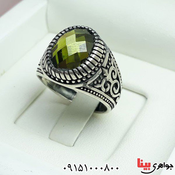 انگشتر زبرجد سنتاتیک طرح ترک _کد:33918