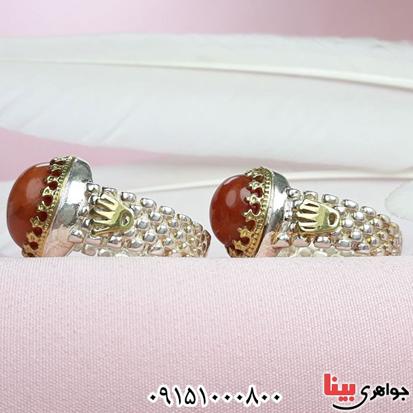انگشتر دُر حسینی ست زنانه مردانه _کد:33932