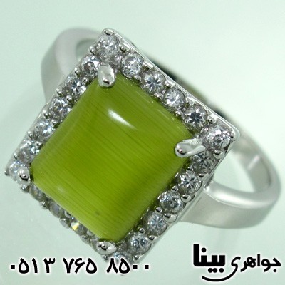 انگشتر سنگ ماه (مون استون) مربعی زنانه