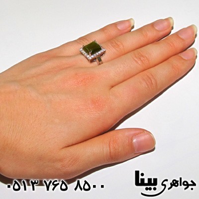انگشتر سنگ ماه (مون استون) مربعی زنانه