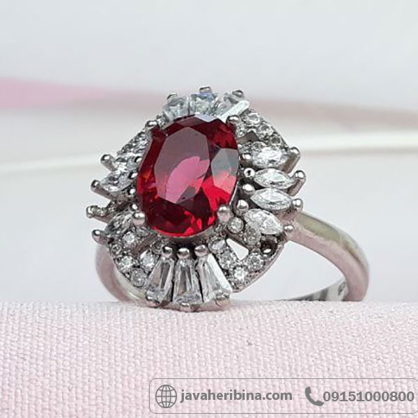 انگشتر اتمی طرح یاقوت سرخ _کد:33958