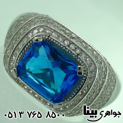 انگشتر توپاز تراش پله ای