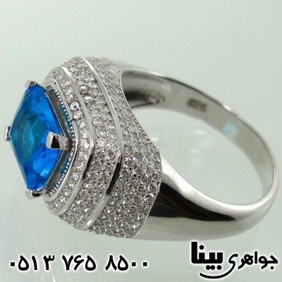انگشتر توپاز تراش پله ای
